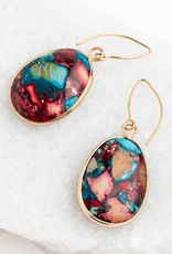 Asia Earrings Mosaic Jasper Gold - Asia
