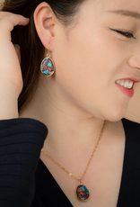 China Earrings Mosaic Jasper Gold - China