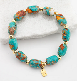 China Bracelet Emperor Stone Beaded Sierra Bloom Turquoise   - China