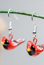 Guatemala Earrings Cardinal Ceramic - Guatemala