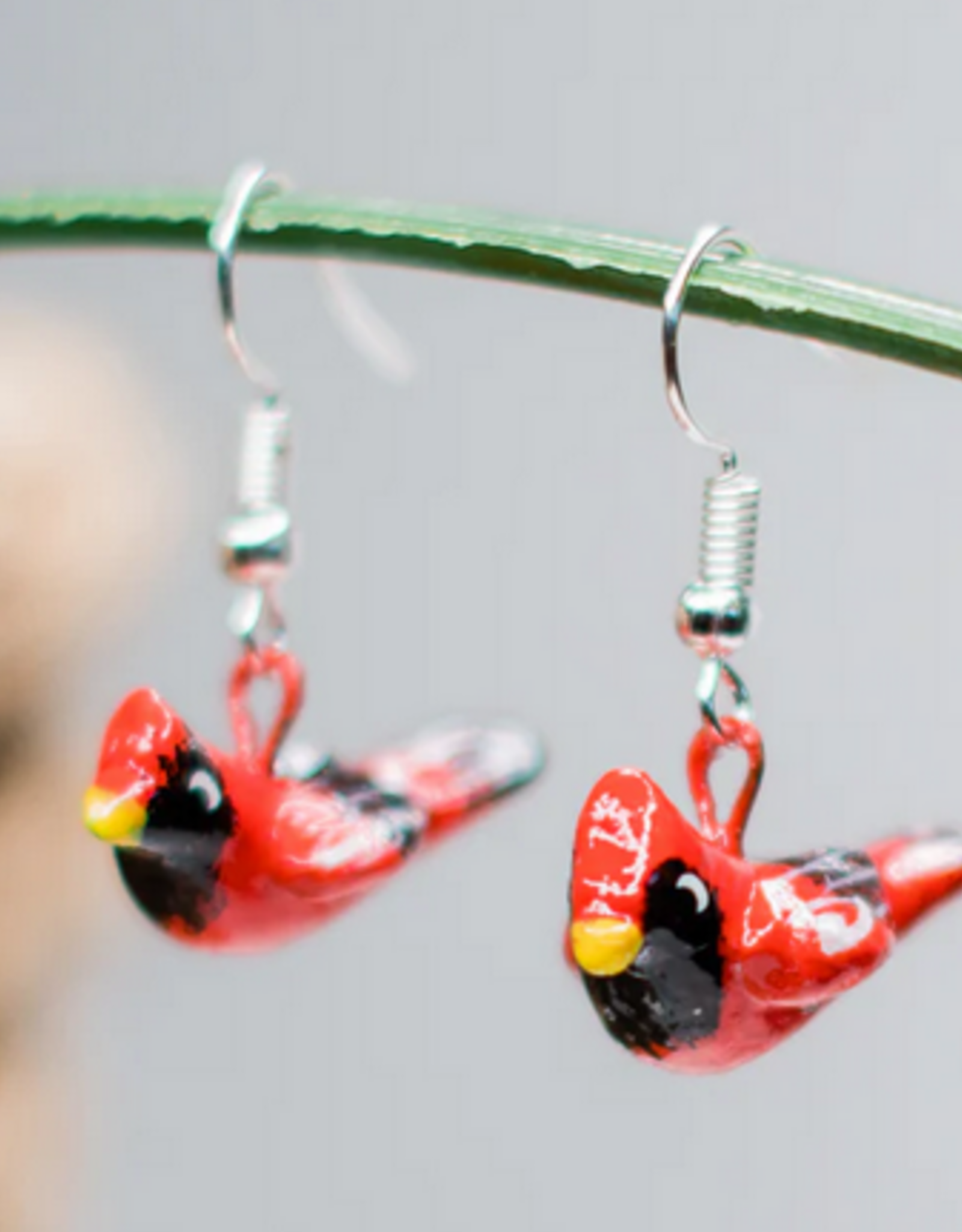 Guatemala Earrings Cardinal Ceramic - Guatemala