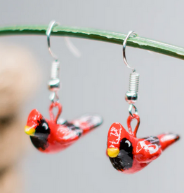 Guatemala Earrings Cardinal Ceramic - Guatemala Guatemala Earrings Cardinal Ceramic - Guatemala