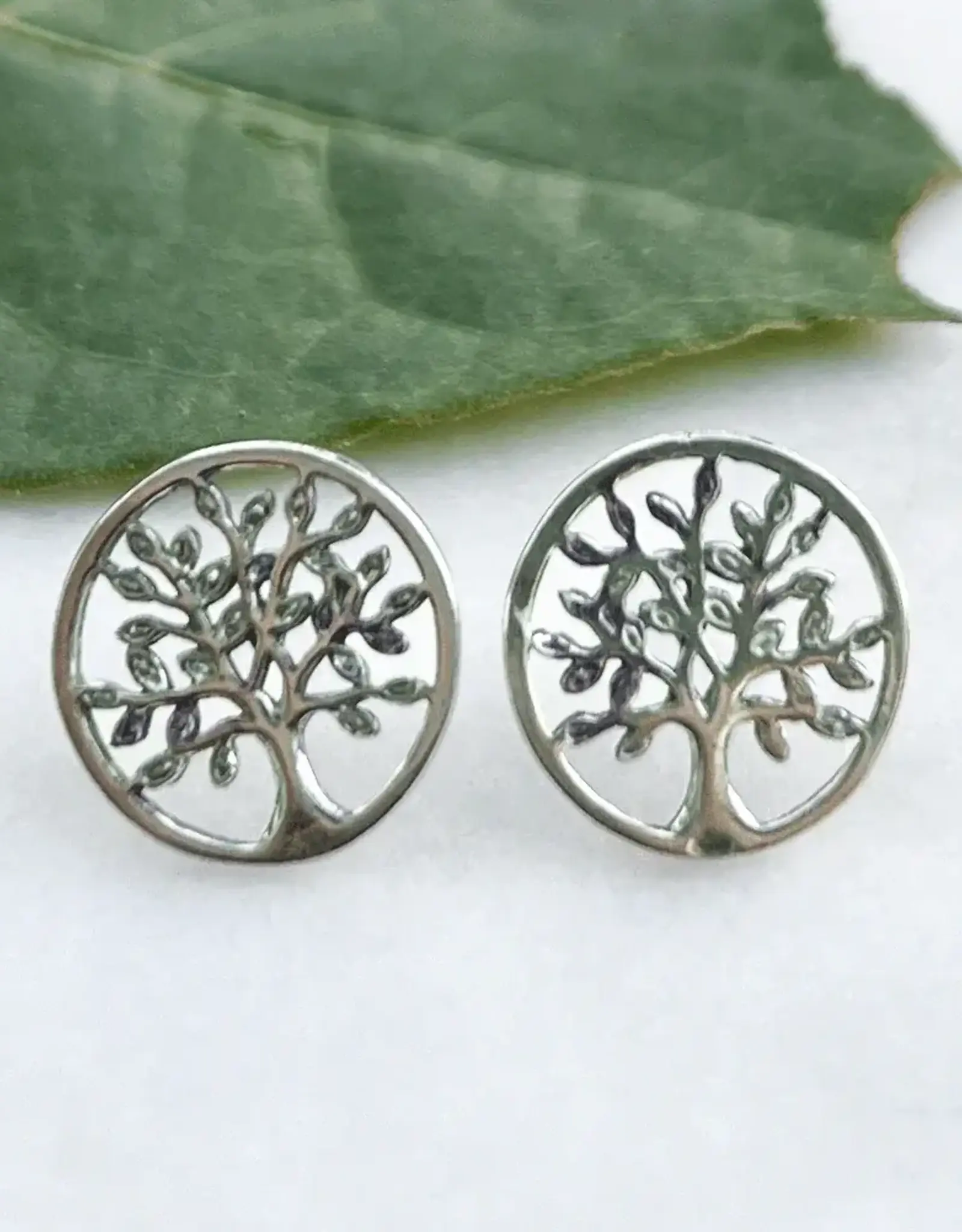 Indonesia Earrings Tree of Life Post Sterling Silver - Indonesia