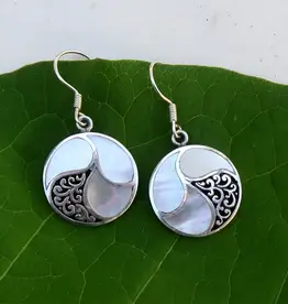 Indonesia Earrings Saja Mother of Pearl Sterling Silver - Indonesia