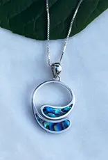 Indonesia Necklace Abalone Open Circle Sterling Silver - Indonesia