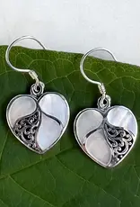 Indonesia Earrings Mother of Pearl Heart - Indonesia Indonesia Earrings Mother of Pearl Heart - Indonesia