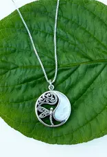 Indonesia Necklace Mother of Pearl  Dragonfly Circle Sterling Silver - Indonesia Indonesia Necklace Mother of Pearl  Dragonfly Circle Sterling Silver - Indonesia