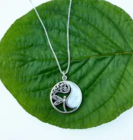 Indonesia Necklace Mother of Pearl  Dragonfly Circle Sterling Silver - Indonesia