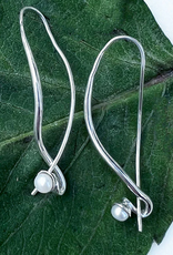 Indonesia Earrings Artsy Pearl Vines Stering Silver - Indonesia