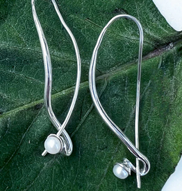 Indonesia Earrings Artsy Pearl Vines Stering Silver - Indonesia