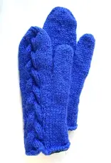 Nepal Mittens Handknit Wool Solid Cable Design Various Colours - Nepal