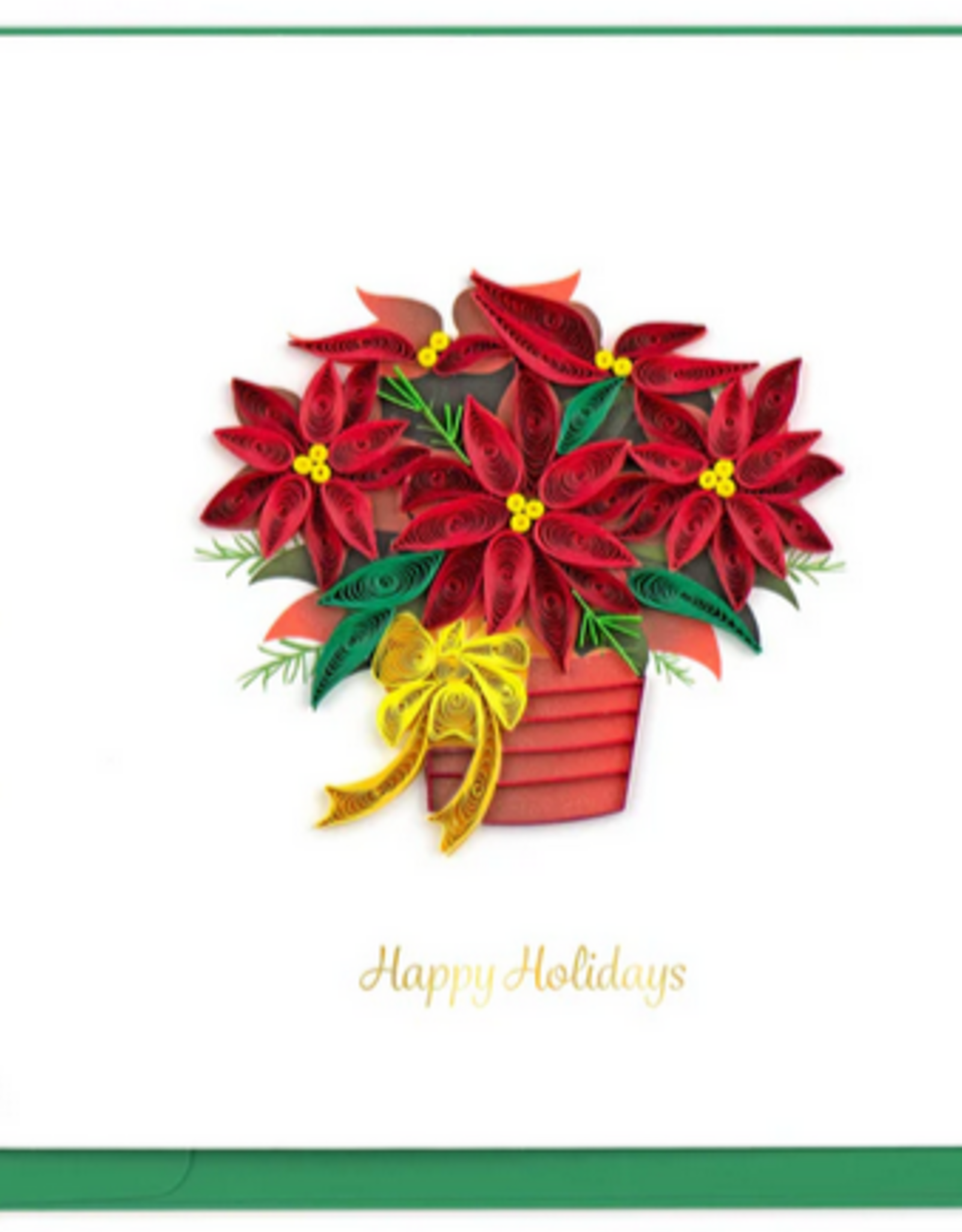 Vietnam Quilling Card Potted Poinsettia Happy Holidays - Vietnam