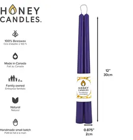 Canada Candle 12" Taper Pair Violet - Canada
