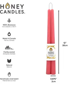Canada Candle 12" Taper Pair Paris Pink - Canada