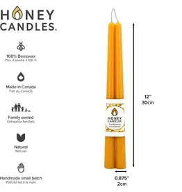 Canada Candle 12" Taper Pair Natural - Canada