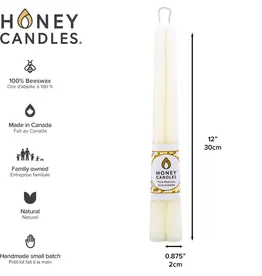 Canada Candle 12" Taper Pair Pearl - Canada
