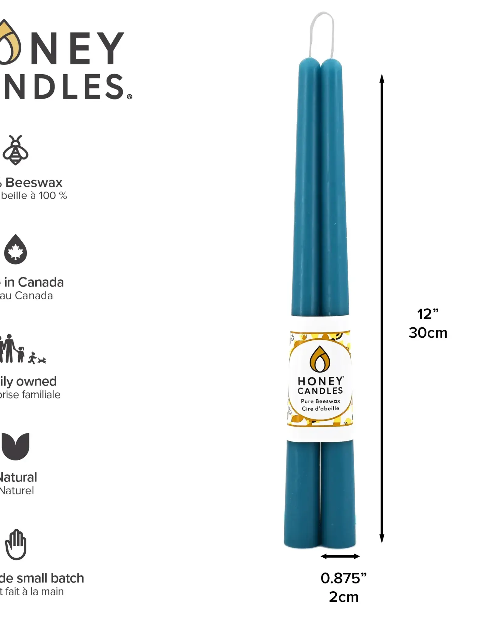 Canada Candle 12" Taper Pair Forest Glacier Teal - Canada