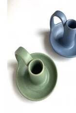 India Candle Holder Stoneware with Handle - Nepal