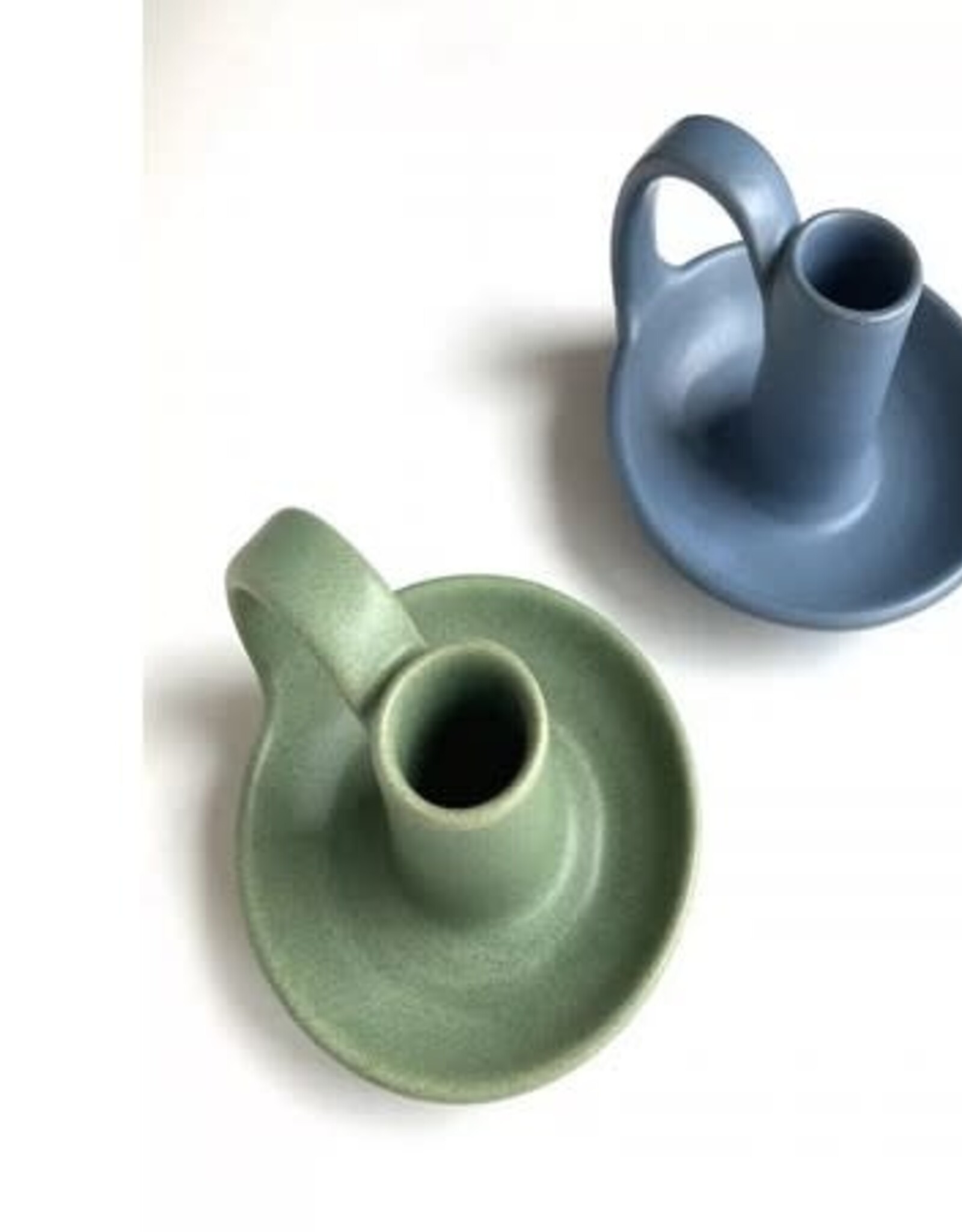 India Candle Holder Stoneware with Handle - Nepal