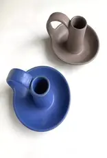 India Candle Holder Stoneware with Handle - Nepal