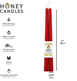 Canada Candle 12" Taper Pair Red - Canada