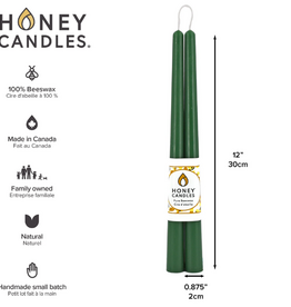 Canada Candle 12" Taper Pair Forest Green - Canada