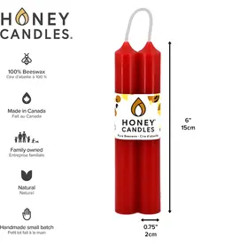 Canada Candle 6"  Tube Pair Red  - Canada