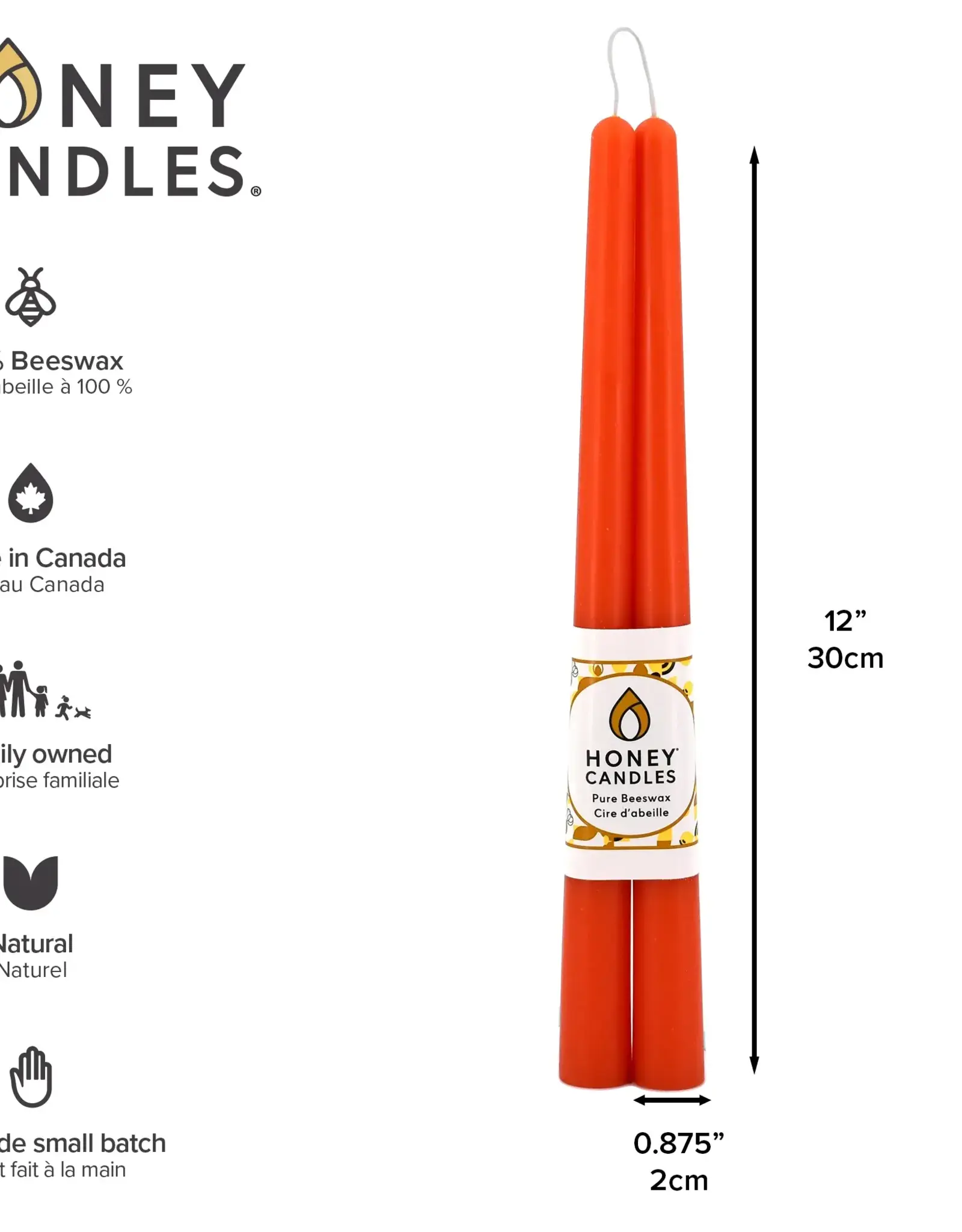 Canada Candle 12" Taper Pair Tangerine - Canada