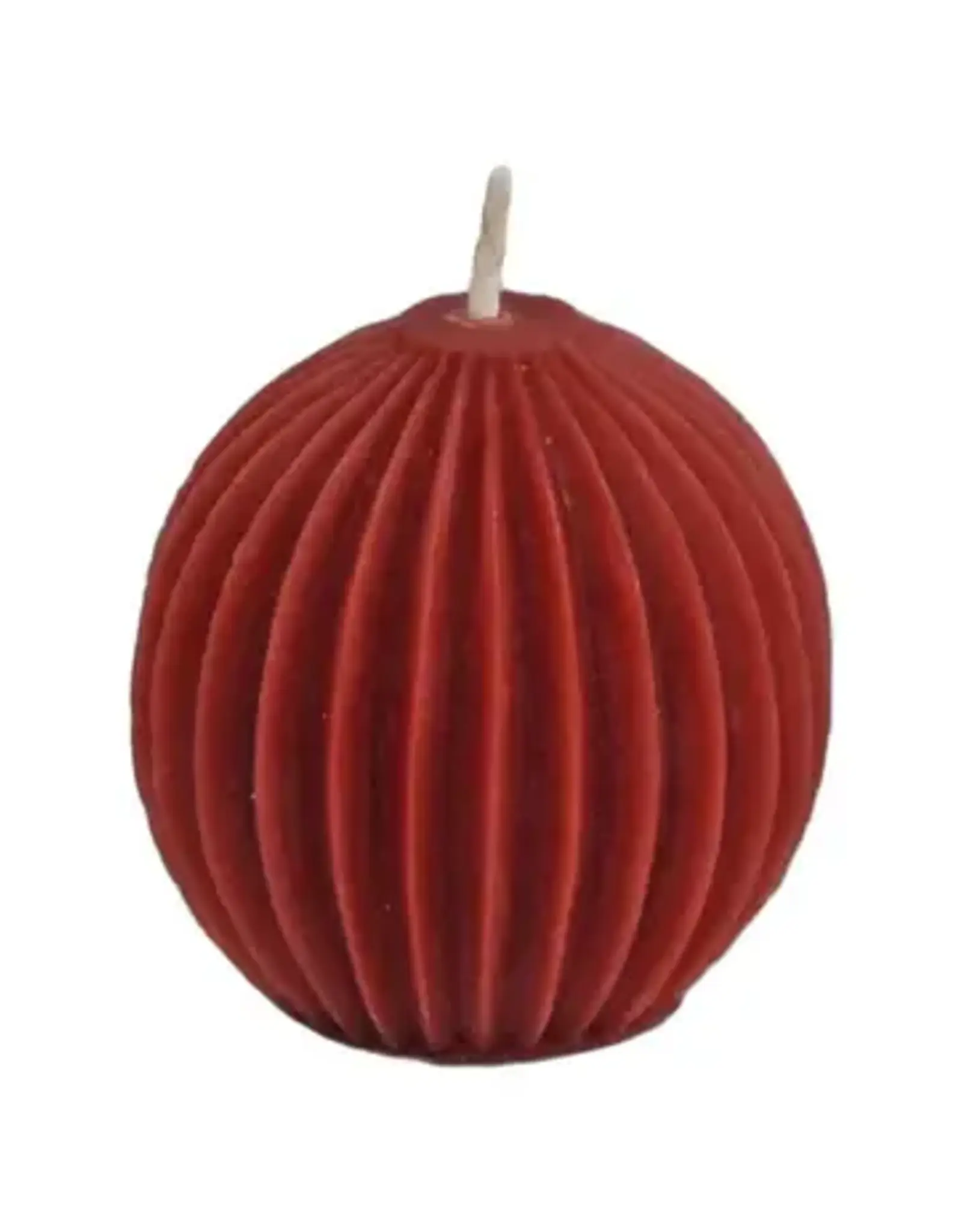 Canada Candle Fluted Sphere Burgundy - Canada