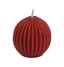Canada Candle Fluted Sphere Burgundy - Canada