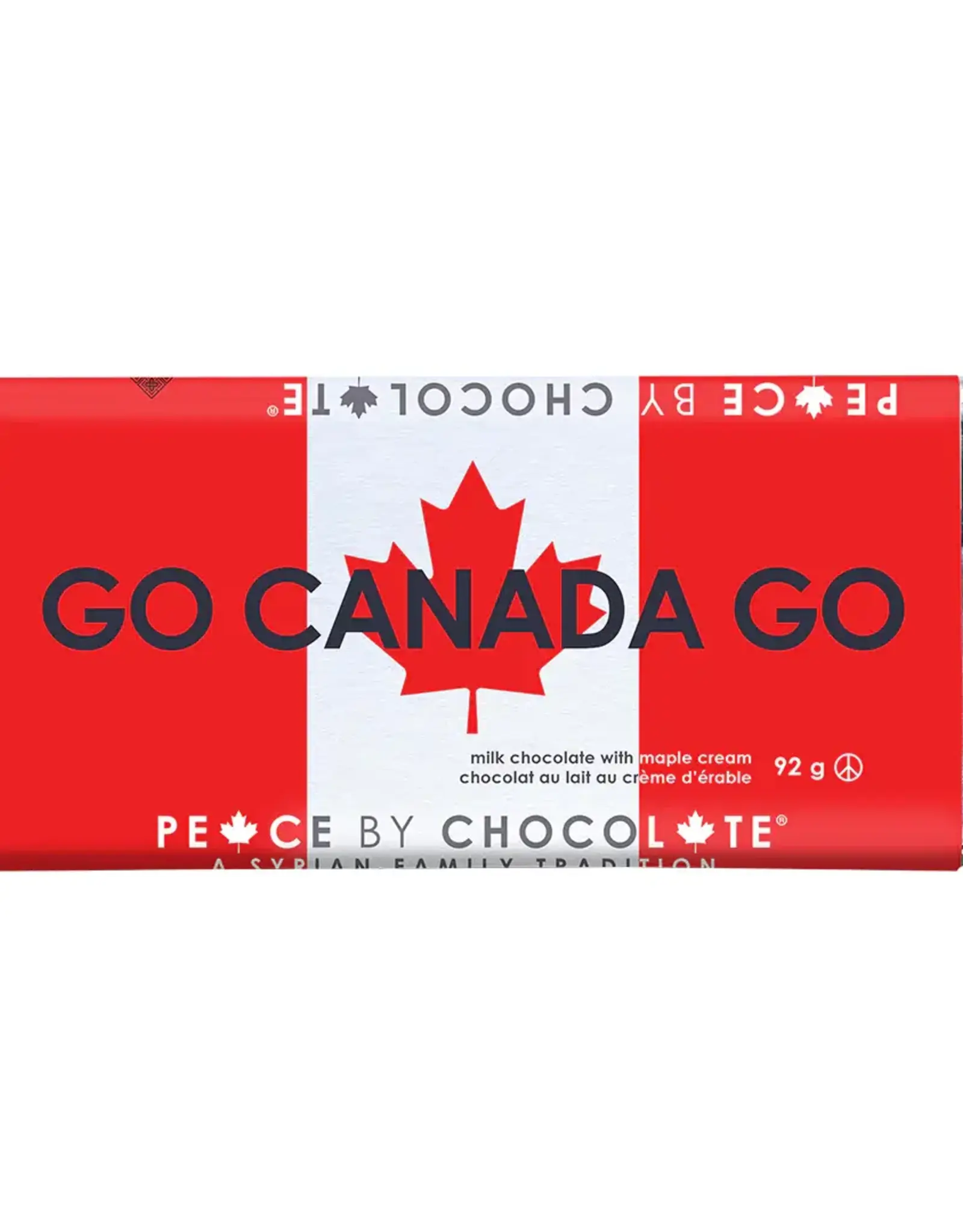 Canada Go Canada Go Milk Chocolate Maple Cream Bar 92g - Peace By Chocolate