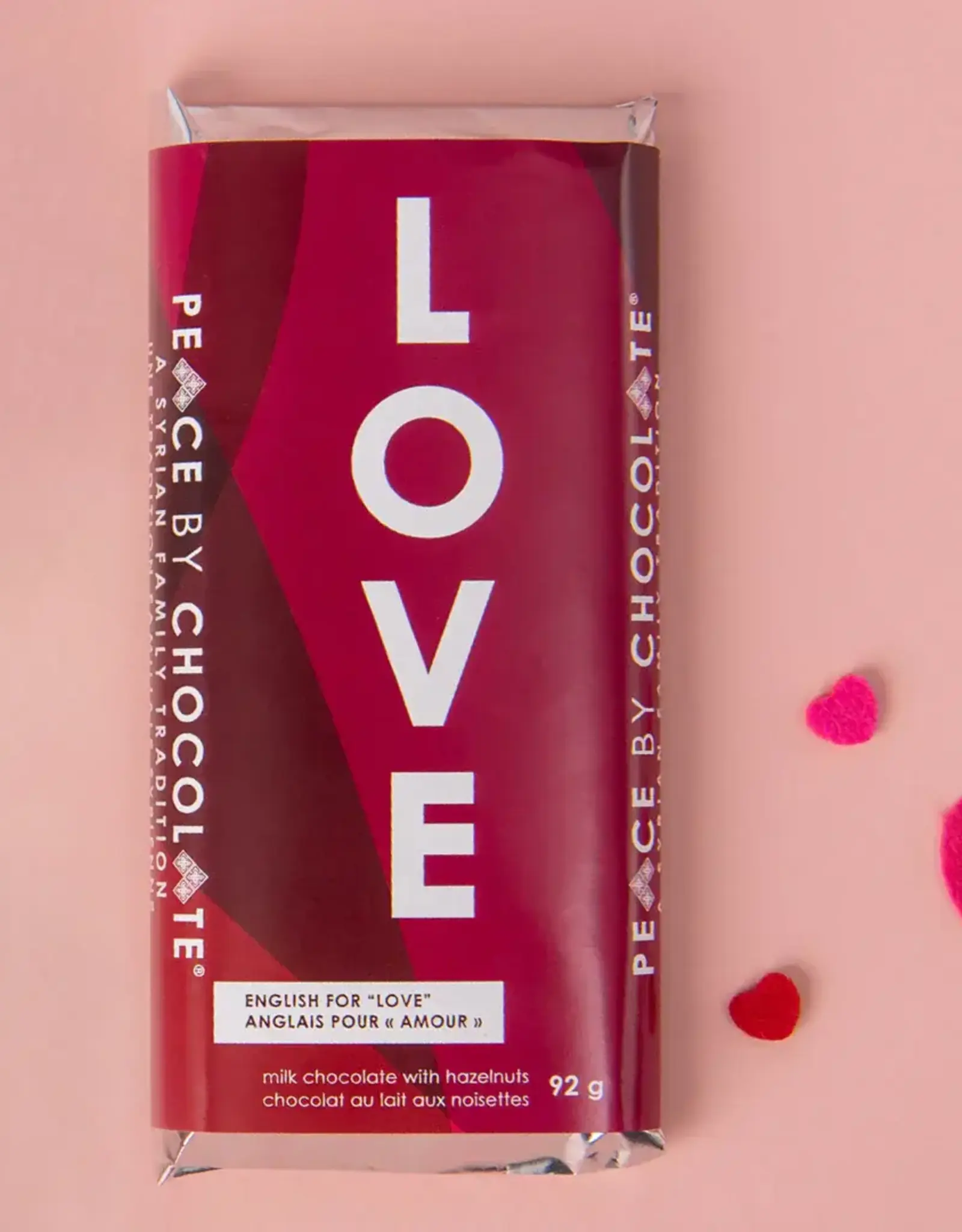 Canada Love Bar Milk Chocolate Hazelnuts Bar 92g  - Peace By Chocolate