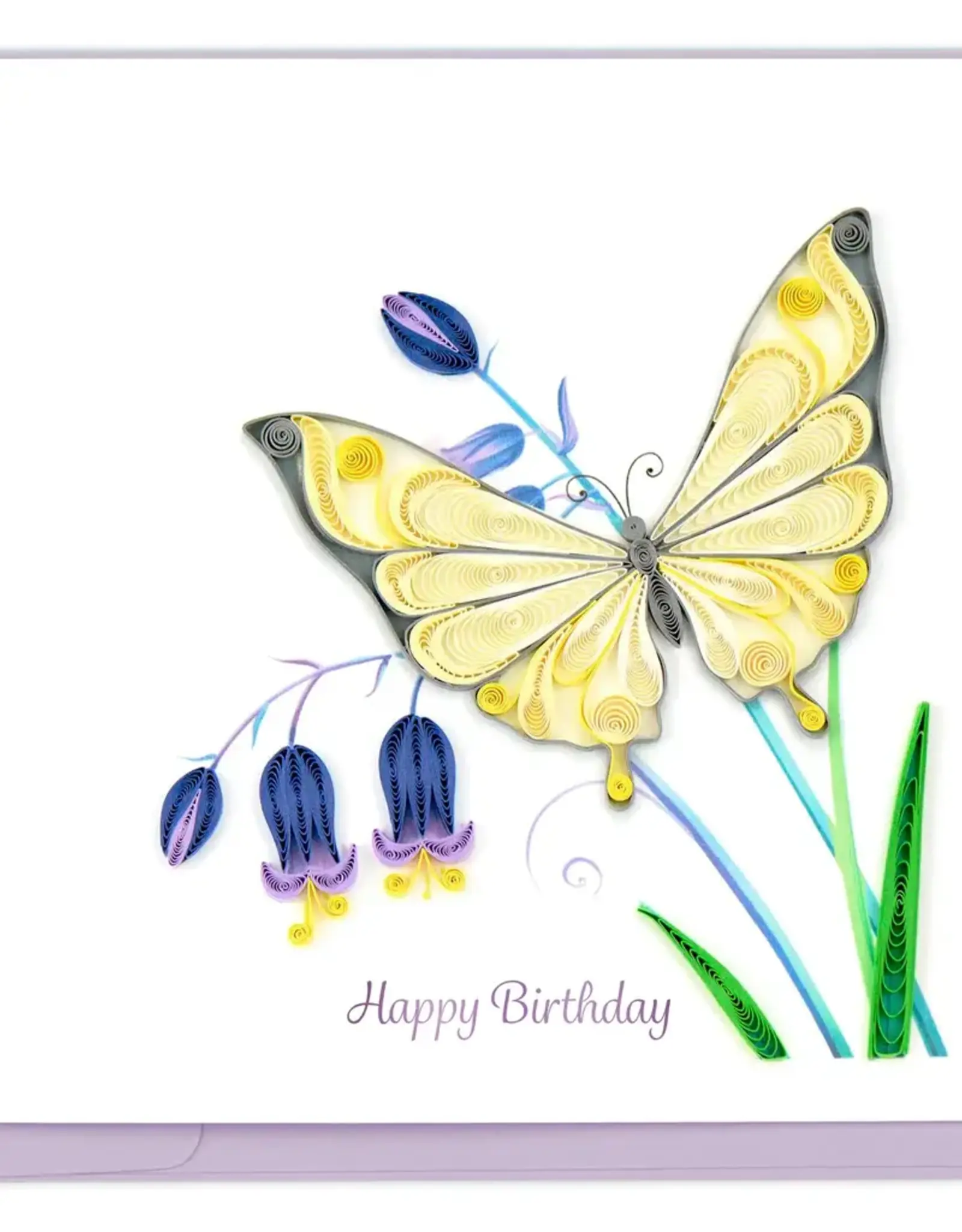 Vietnam Quilling Card Happy Birthday Butterfly and Bluebells - Vietnam