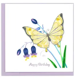Vietnam Quilling Card Happy Birthday Butterfly and Bluebells - Vietnam