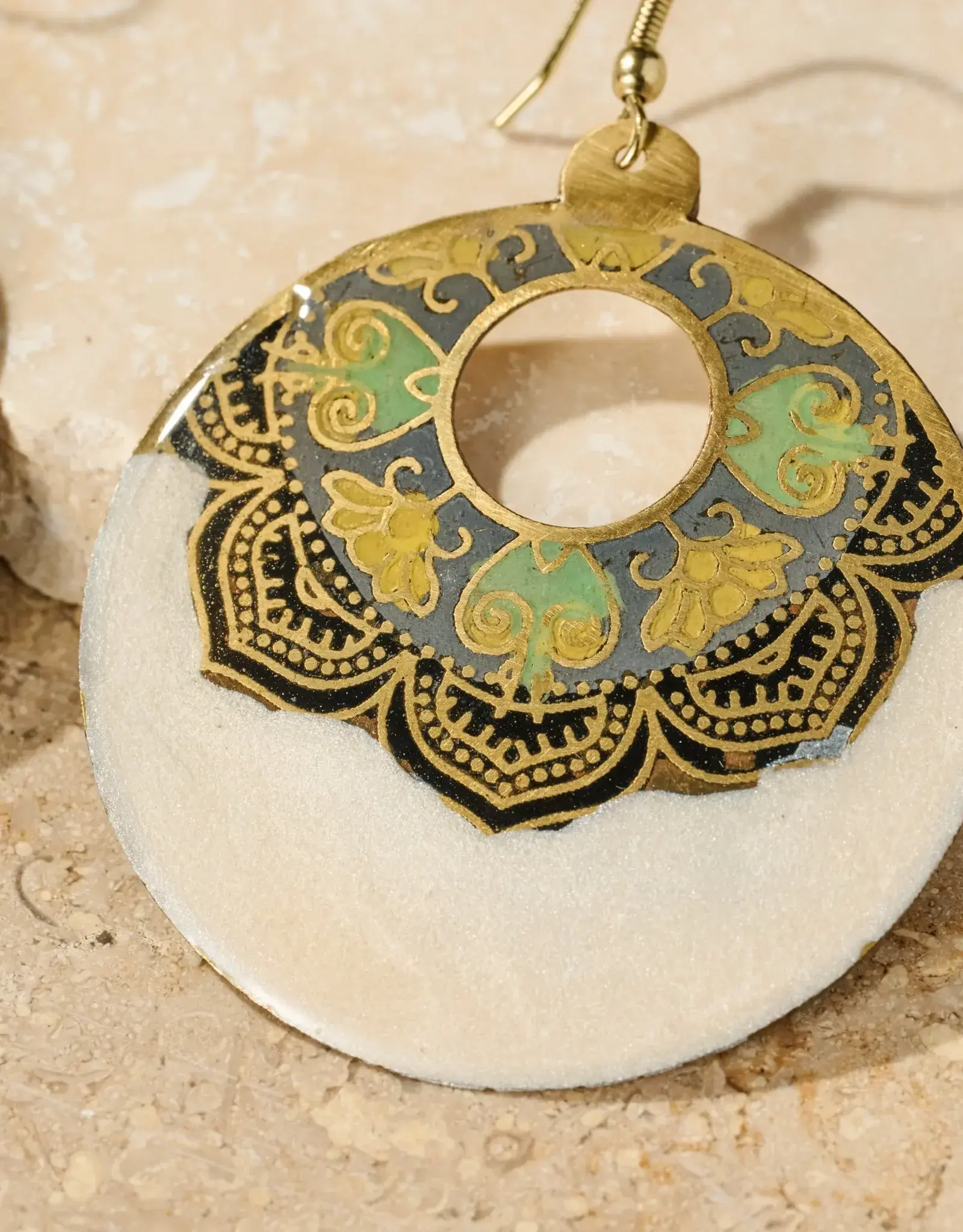 India Earrings Mandir Enamel -India