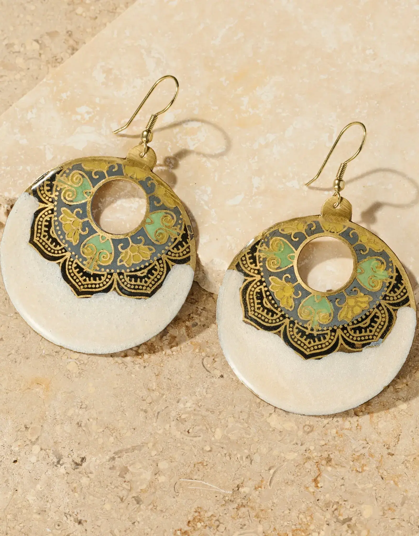 India Earrings Mandir Enamel -India