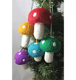 Nepal Felt Mushroom Ornament - Nepal