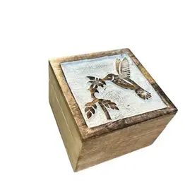 India Hummingbird Wood Box - India