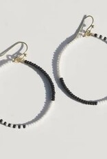 India Earrings Monochrome Beaded Hoops - India
