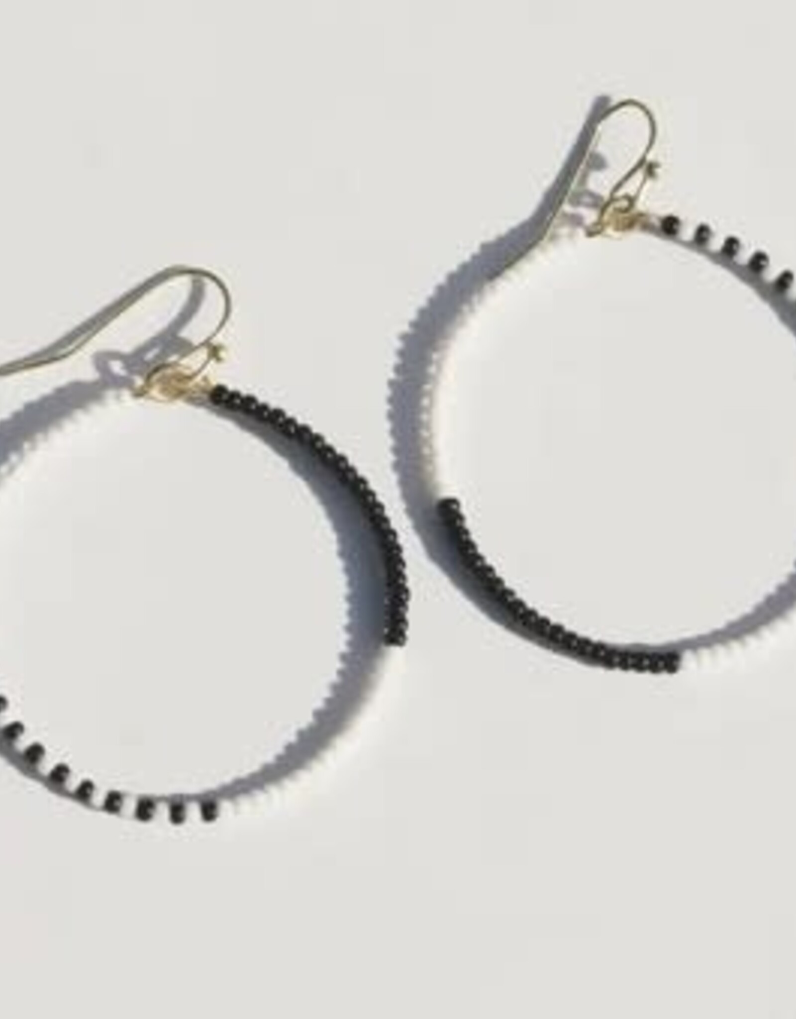 India Earrings Monochrome Beaded Hoops - India