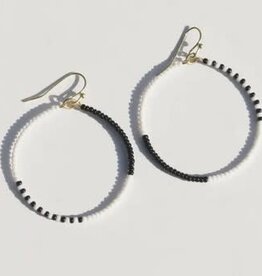 India Earrings Monochrome Beaded Hoops - India