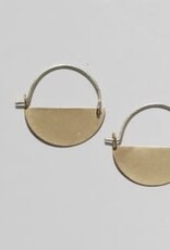 India Earrings Half Moon Matte Gold 1" - India