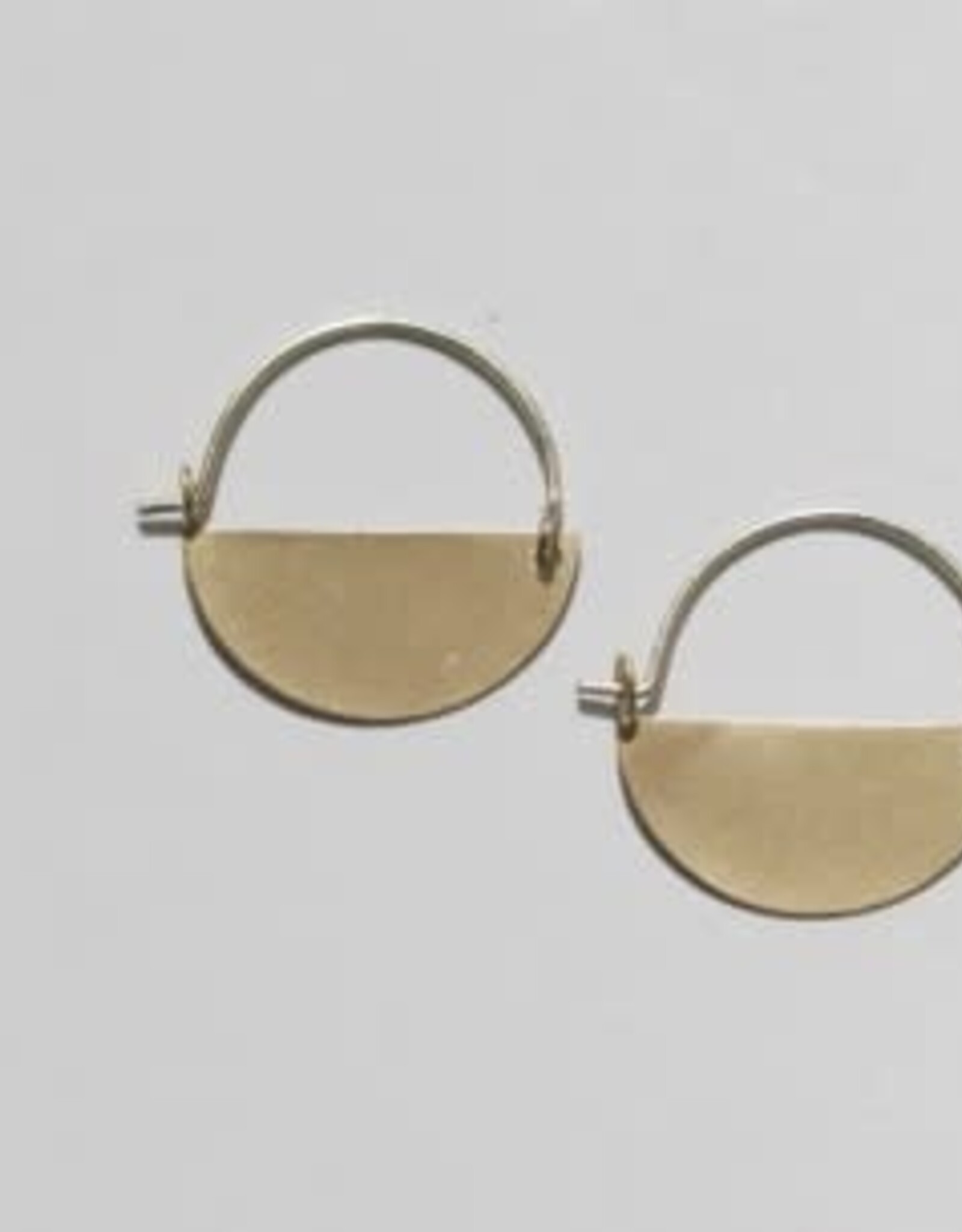 India Earrings Half Moon Matte Gold 1" - India
