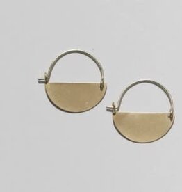 India Earrings Half Moon Matte Gold 1" - India