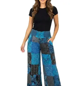 Nepal Pants Talia Patchwork Teal S - Nepal