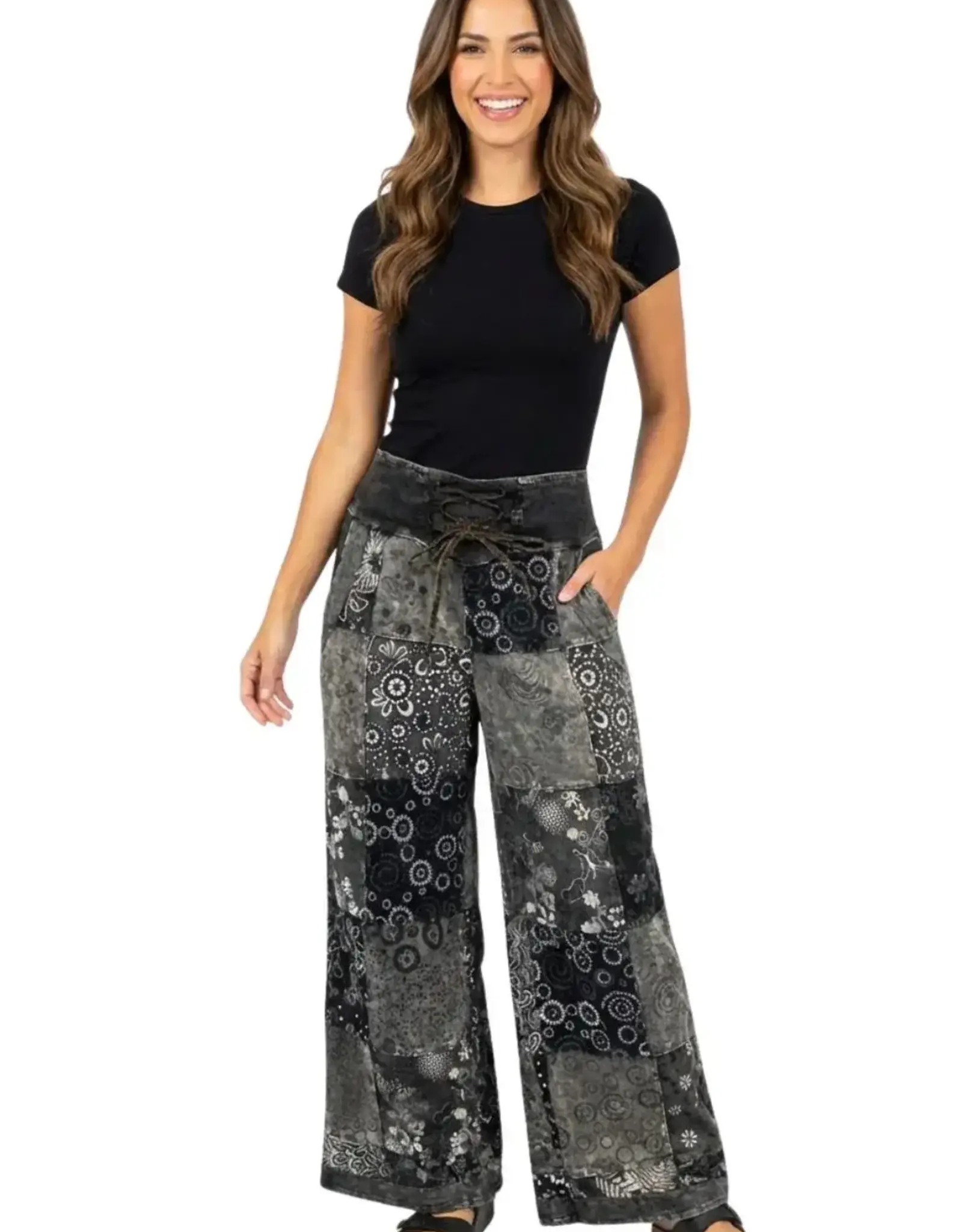 Nepal Pants Talia Patchwork Black L - Nepal