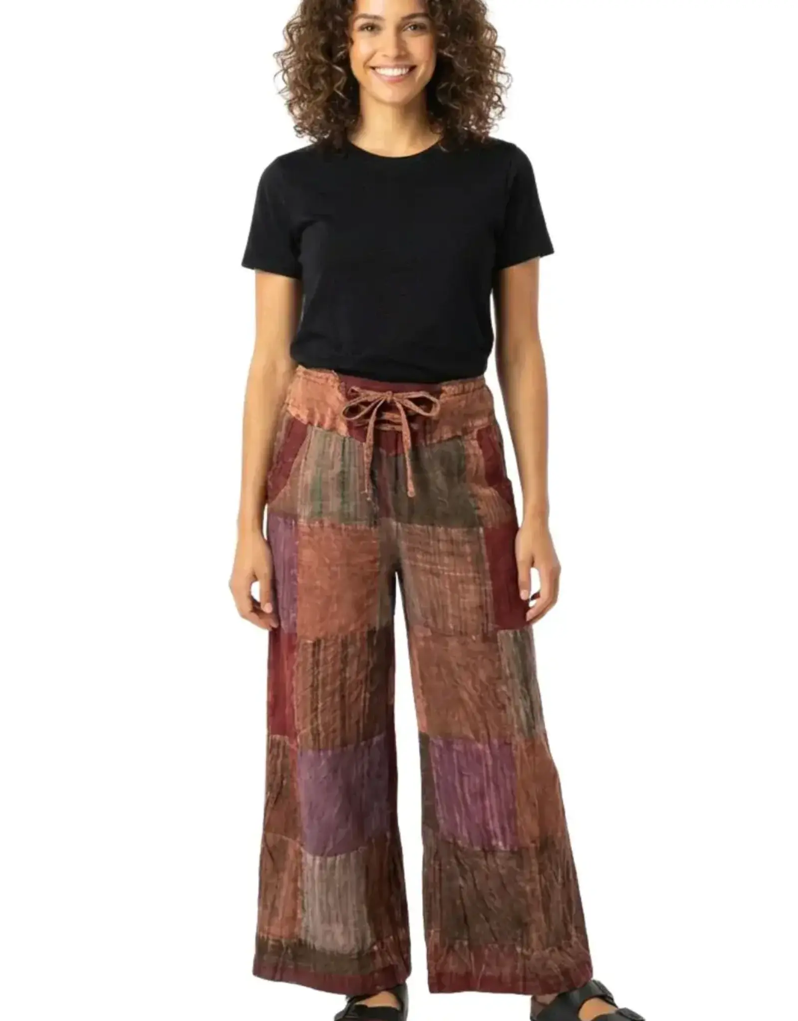 Nepal Pants Talia Patchwork Burgundy M - Nepal
