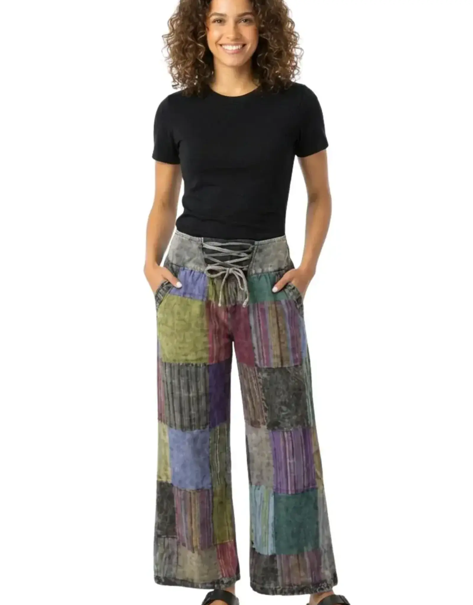 Nepal Pants Rastra Patchwork Black XL - Nepal