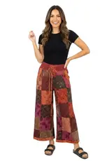 Nepal Pants Talia Patchwork Burgundy XL- Nepal
