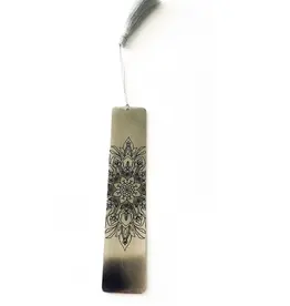 India Bookmark Etched Mandala Silver  - India